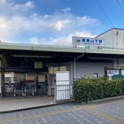 駅構内の残る東信貴鋼索線の遺構