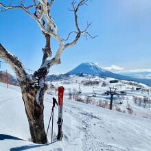 ゴンドラを降りて右側から眺める羊蹄山