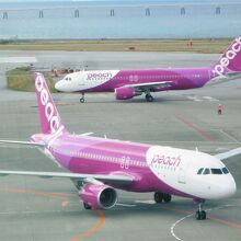 お馴染みのＬＣＣ・ピーチ機