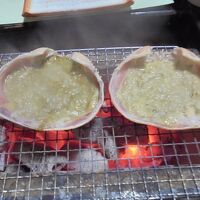 夕食　かにみそ　左右で味が微妙に違う