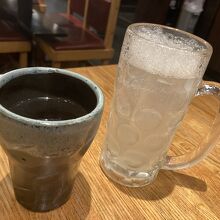 サワーと焼酎お湯割り
