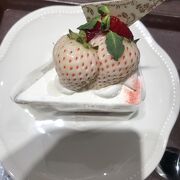 白いイチゴのケーキ