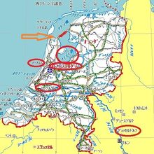 オランダ全図と大堤防（矢印）