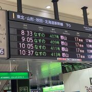 地震の影響で東北新幹線は臨時ダイヤで運行されています。