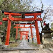 連なる鳥居と桜