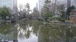 翼を広げて天を仰ぐ鶴の噴水