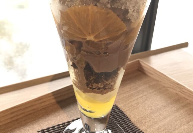 美術館内のカフェ　眺め抜群