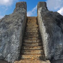 駐車場から見ると、巨大な滑り台遊具のように見えた