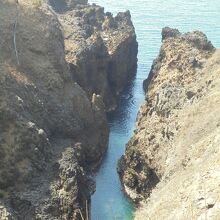少し右から撮影　断崖の高さがわかる