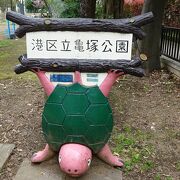 ここの公園が他の公園と大きく違うのは「亀塚古墳」「亀山碑」等歴史的な文化財が有ることです。