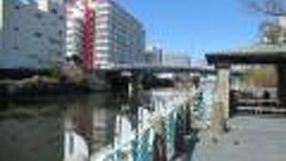 南北にまっすぐ伸びる川