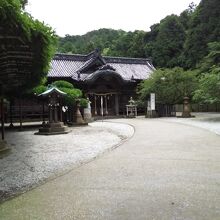 神社の参道を歩く。