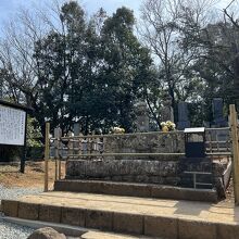 北條寺の境内、山の上にある夫婦のお墓