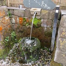 高台の道の脇には湧水も。