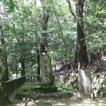 森の中にある「百万一心」の碑