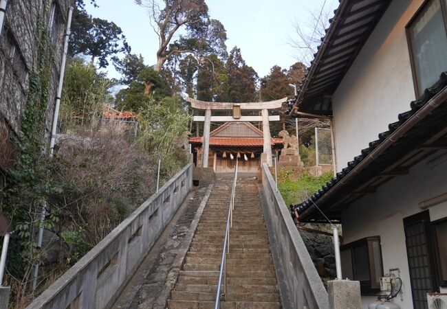 見晴らしのよい神社。