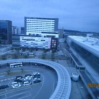 ホテルから富山駅ターミナルの眺望