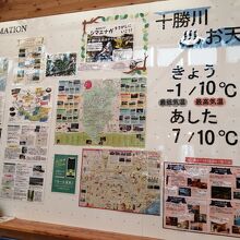 館内の十勝川の案内