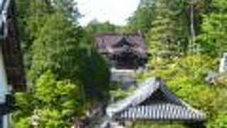 拝殿にある釉薬瓦の鬼瓦と棟飾瓦が特徴的