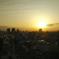 部屋からの夕陽