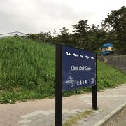 アクアワールド付近の海岸線沿いの公園。