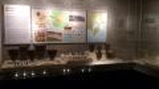 石器や土器、埴輪などを展示