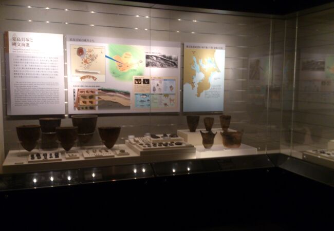石器や土器、埴輪などを展示