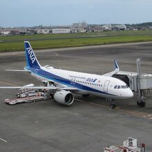 駐機中の飛行機