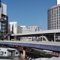 上野駅からのホテルにスカイツリー