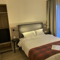 ベッドルーム。テレビとクローゼットも別にあります。