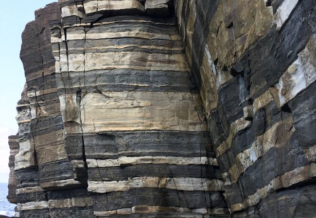 すばらしい断層がみられる