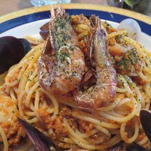 私が頼んだ東北ペスカトーレのパスタは大当たり！