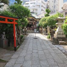 「銅鳥居」をくぐって社殿をパチリ