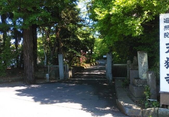 立派な山門と花々が豊かな寺院