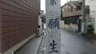 岩槻の交通の要衝にある願生寺は、室町時代からの古いお寺で、浄土宗に属しています。