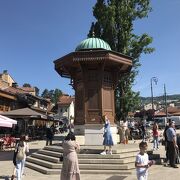 サラエヴォの観光の中心の旧市街の中心地