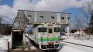 駒ヶ岳駅で途中下車して、函館バスで森駅へ向かいました。