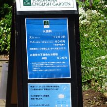 入場料金の案内です。