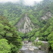 福渡橋から見る野立岩と天狗岩