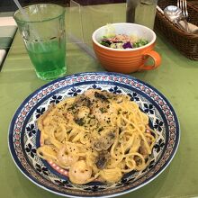 注文したパスタ