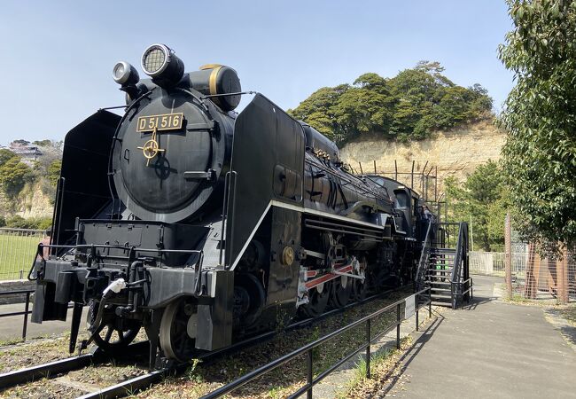 本物の機関車D51が展示されています。