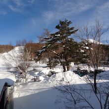スキー場と蓼科山の眺望 (眺望はお部屋によって変わります)