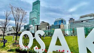 桜もさく都会のオアシス♪