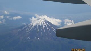 飛行機から見た富士山