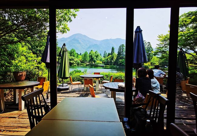 金鱗湖畔のカフェ