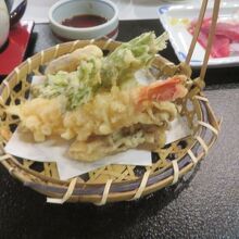 夕食の天ぷら