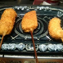 揚げたての串揚げ