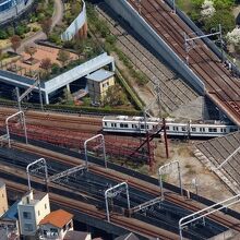 東武亀戸線が京成線を横切ります