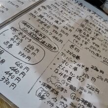 お酒は飲めない私ですが、あれこれ目移りする内容のメニュー。