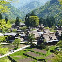高台から見える集落